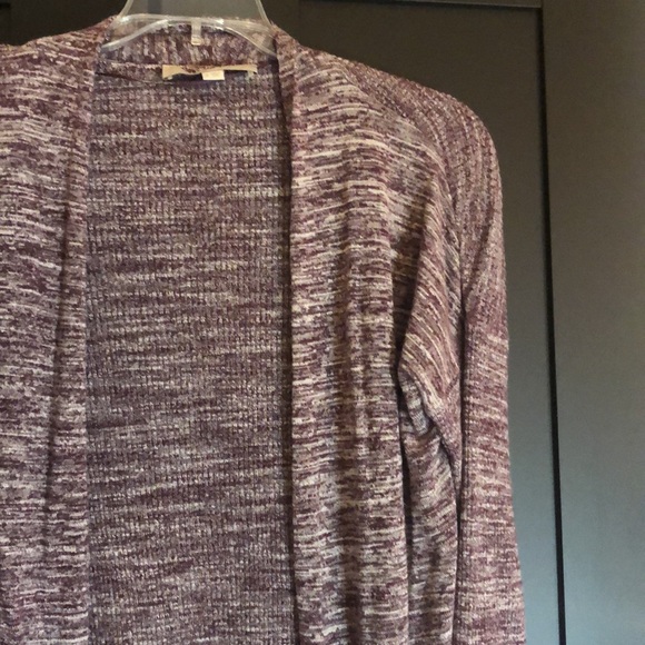 LOFT slouchy open front cardigan with pockets size small purple space dye color - Picture 4 of 16